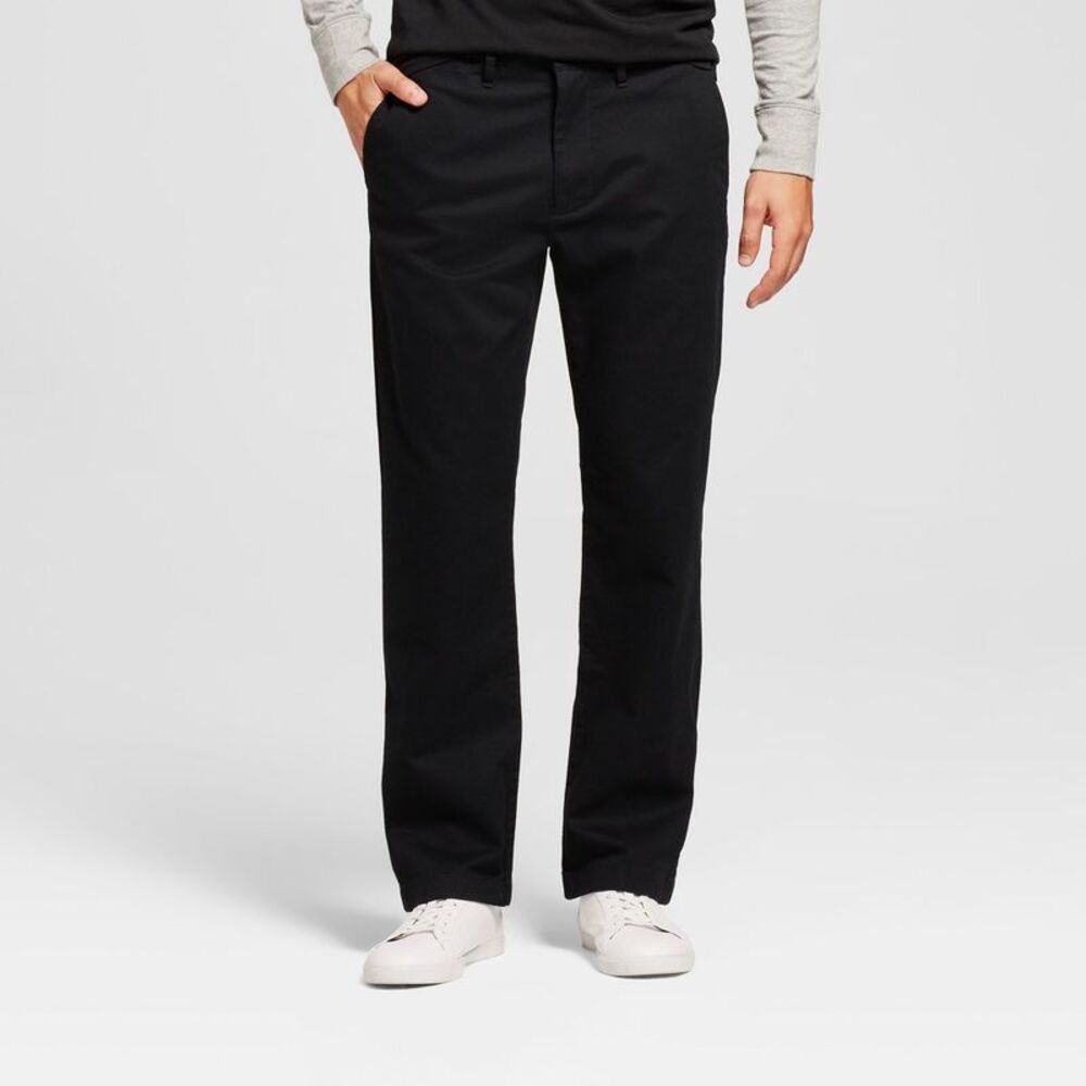 Men's Every Wear Straight Fit Chino Pants Black 34x30